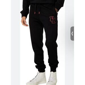 Psycho Bunny Patchin Chenille Bunny Black Youth Sweatpants (Size L 14/16) J192